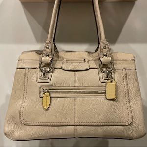 coach soft pebble leather bag in cream